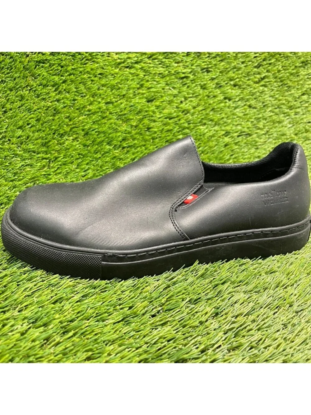 Mellow Walk Jessica Women Size 9.5E Black Leather Steel Toe Safety Slip-On Shoes_3